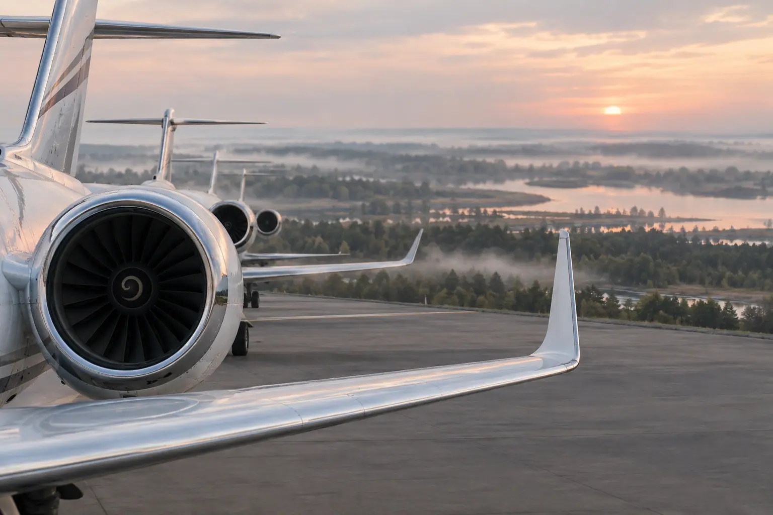 Business jets on the ramp