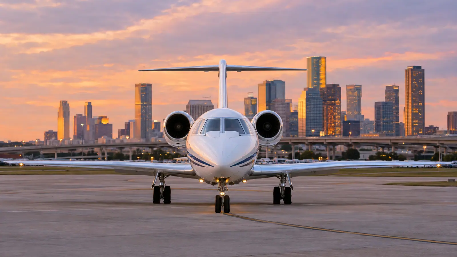 Private jet near Houston