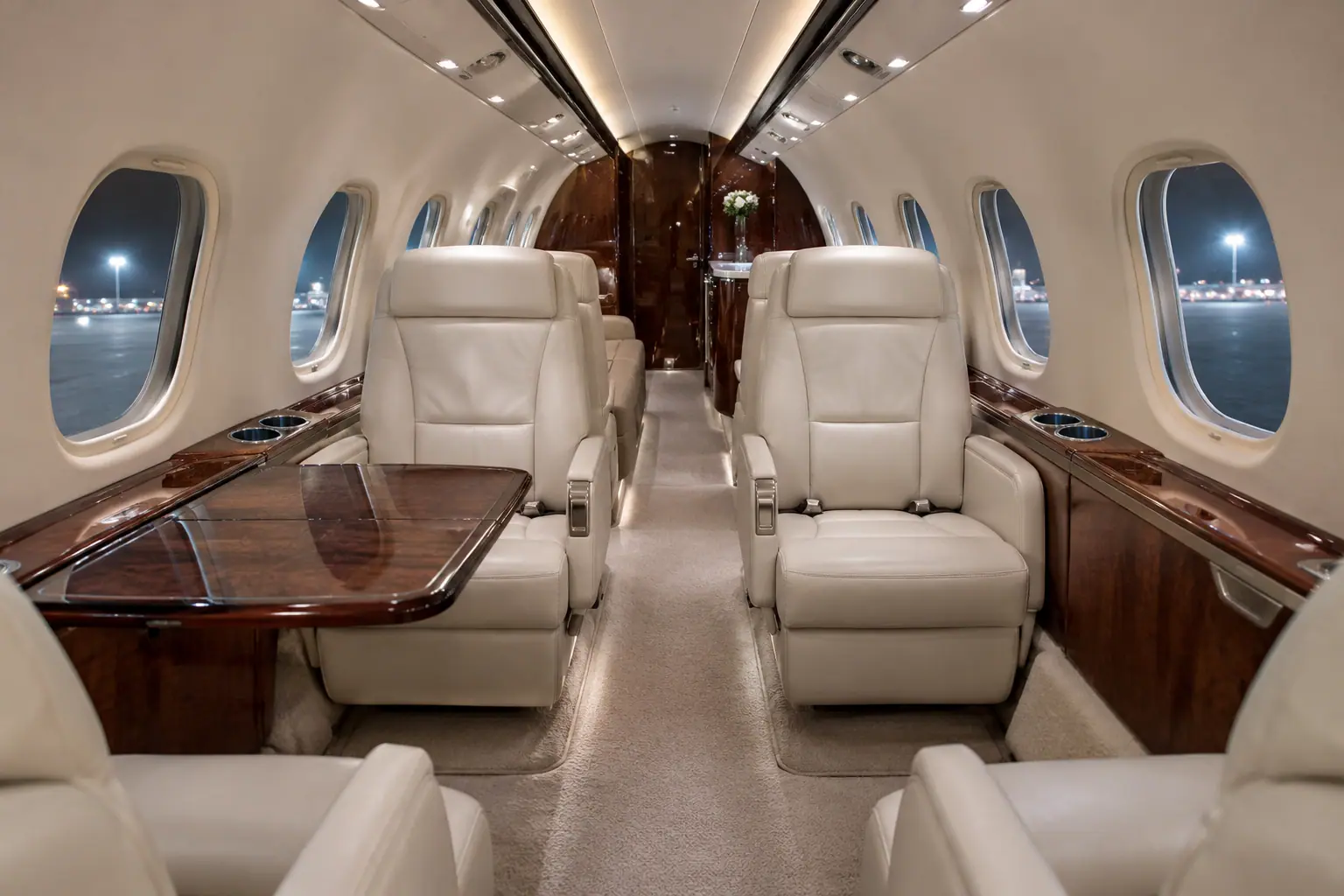 Light jet cabin interior
